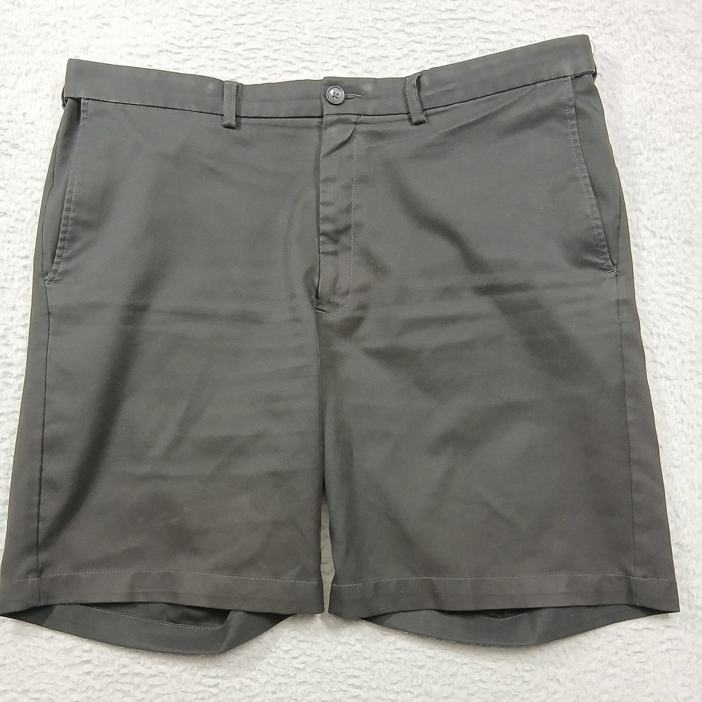 Cool 18 Pro Haggar Men's 40‎ Charcoal Gray Dress Shorts Performance Polyester